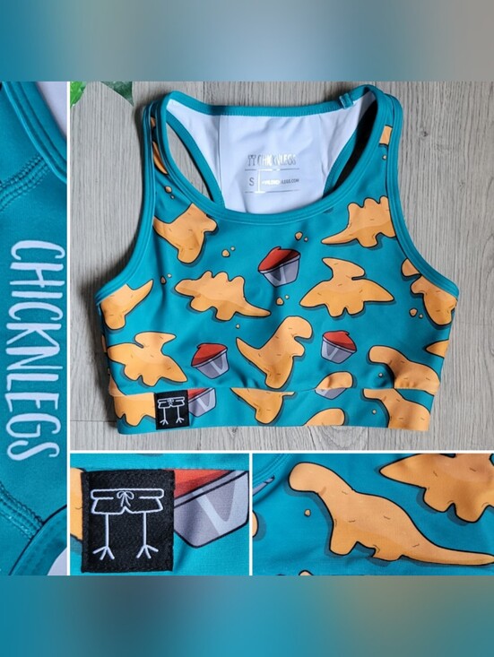 Chicknlegs Other - Chicknlegs Nuggets OG Teal & Brown Racerback Sports Bra, Women's Small